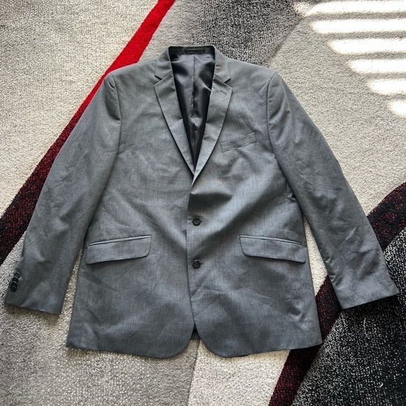 Kenneth Cole Reaction Salt Pepper Regular Fit Sportcoat - Picture 1 of 4